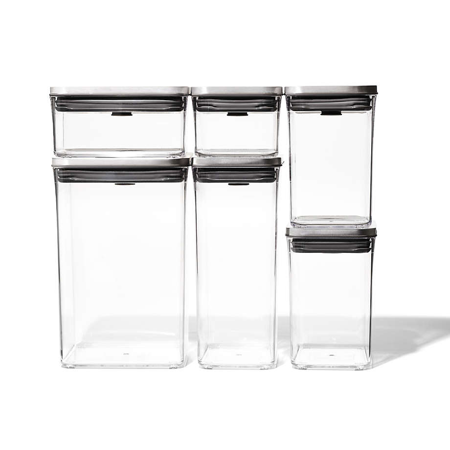 OXO POP Steel 6-Piece Airtight Food Storage Container Set +