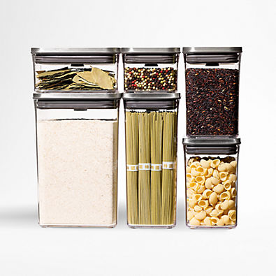 View OXO ® POP Steel 6-Piece Airtight Food Storage Container Set details