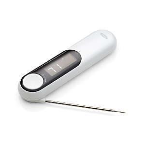 Crate & Barrel Folding Meat Thermometer Rapid Response Thermocouple Black  New