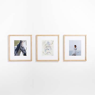 3-Piece Light Oak Wood 11x14 Gallery Wall Frame Set