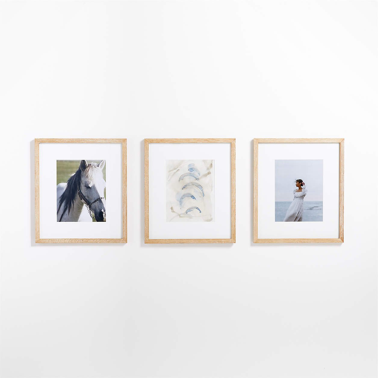 3-Piece Light Oak Wood 11x14 Gallery Wall Picture Frame Set | Crate ...