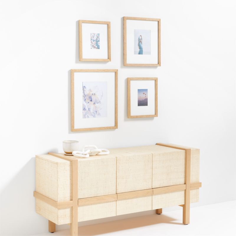 4-Piece Light Oak Wood Gallery Wall Frame Set