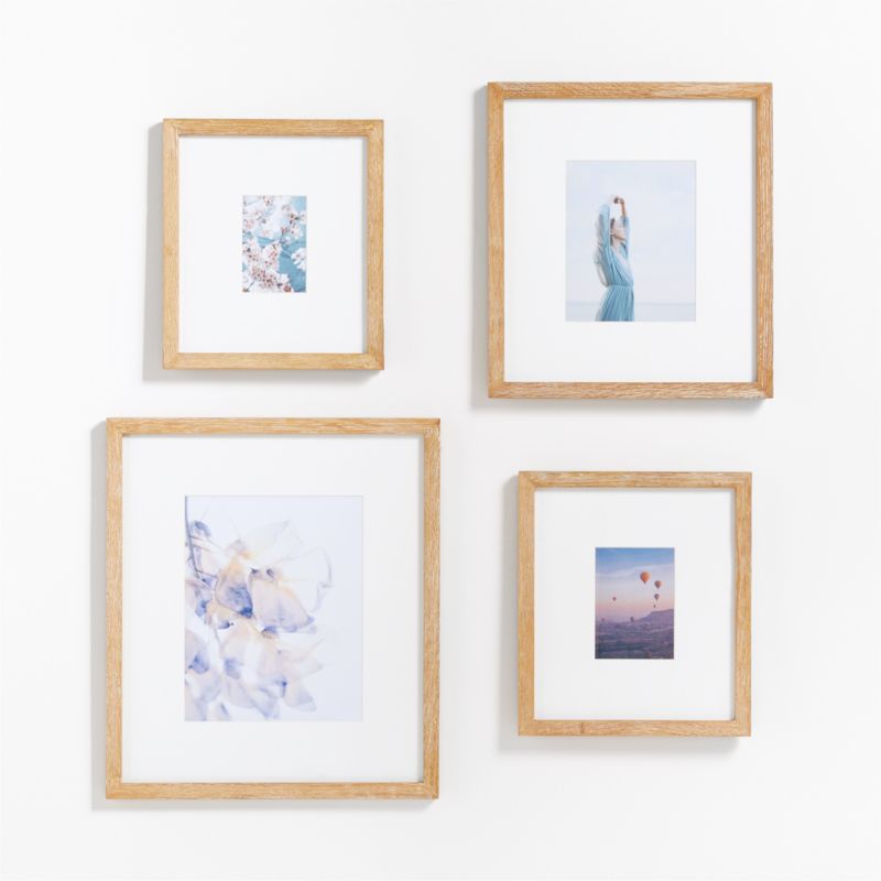 4-Piece Light Oak Wood Gallery Wall Frame Set