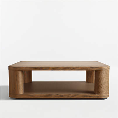 Oakhurst Brown Oak Wood 46" Square Coffee Table