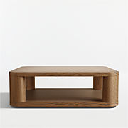 Oakhurst Brown Oak Wood 46" Square Coffee Table