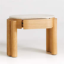 Oasis Oval Wood End Table | Crate & Barrel Canada
