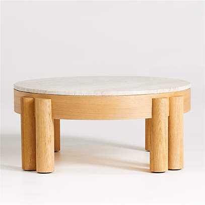 Oasis Round Wood Coffee Table Reviews, Crate And Barrel Round Marble Coffee Table