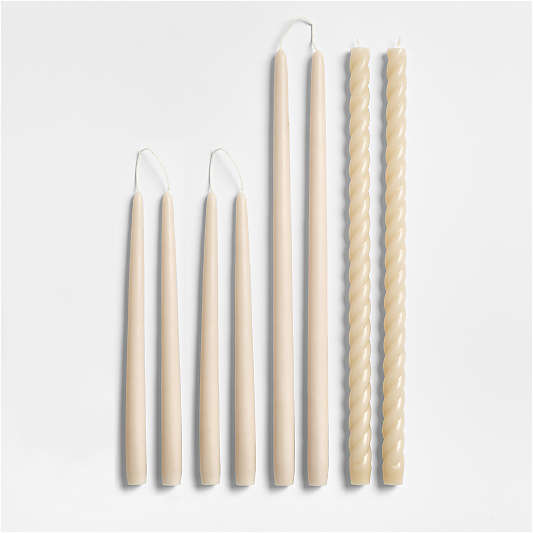 Off-White Taper Candle Bundle, Set of 8