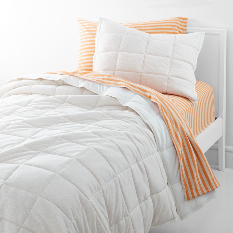 Modern Heathered Jersey Reversible Oatmeal Kids Bedding Set Crate & Kids Crate & Kids