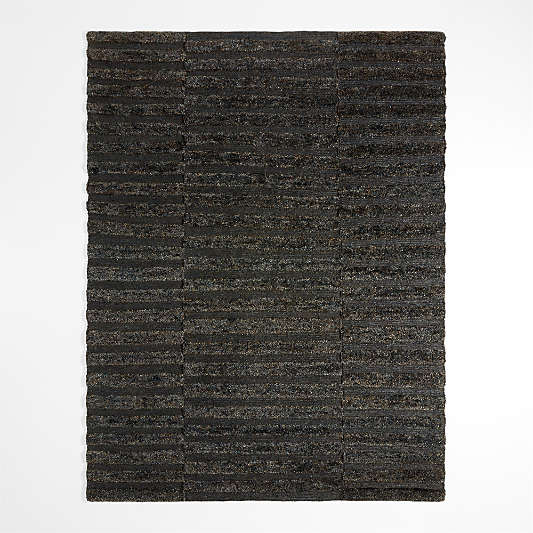 Oaxaca Jute Hand-Knotted Black Area Rug 6'x9'