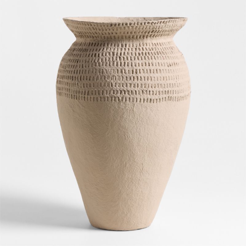 Oaxaca Large Taupe Cotton Mache Vase 20" - image 3 of 5