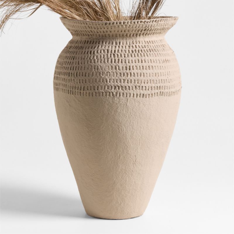 Oaxaca Large Taupe Cotton Mache Vase 20" - image 0 of 5