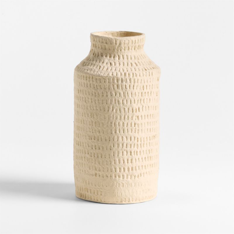 Oaxaca Tall White Cotton Mache Vase 14" - image 3 of 5