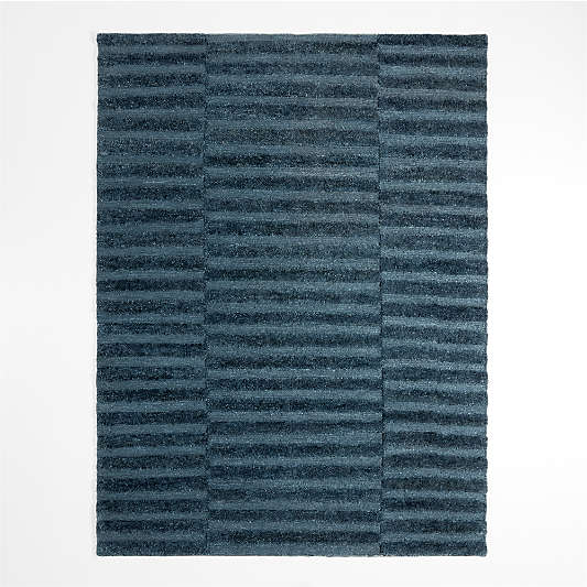 Oaxaca Jute Hand-Knotted Navy Blue Area Rug 6'x9'