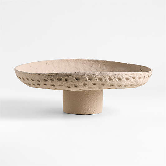 Oaxaca Taupe Cotton Mache Centerpiece Bowl