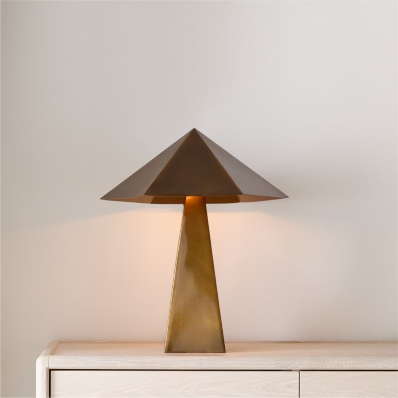 Obelisk Brass Table Lamp with Brass Shade - image 2 of 6