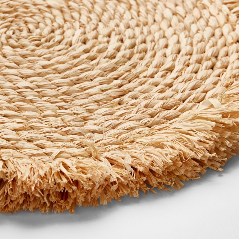 Obumu Braided Raffia Round Placemat with Fringe