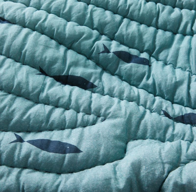 Ocean Dreams Embroidered Hand-Quilted Cotton Kids Twin Quilt - image 10 of 12