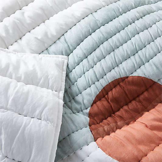 Ocean Dreams Embroidered Hand-Quilted Cotton Kids Twin Quilt