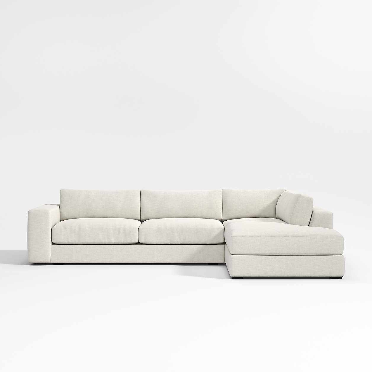 Oceanside Deep 2Piece RightArm Bumper Sectional Sofa Crate & Barrel