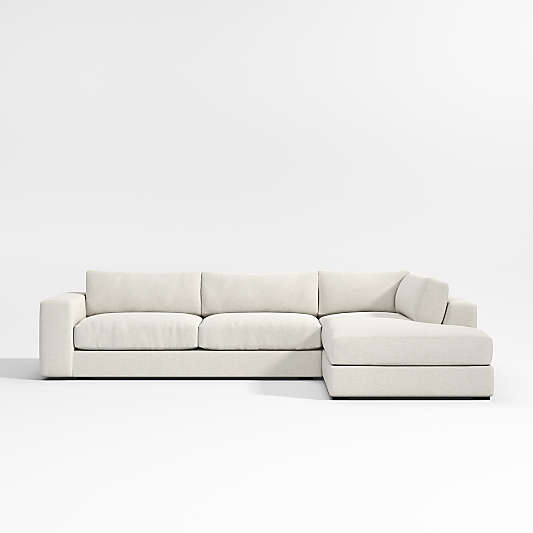 Oceanside Low Deep-Seat 2-Piece Right-Arm Bumper Sectional Sofa