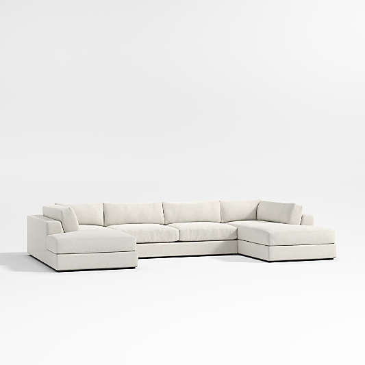 Oceanside Low Deep-Seat 3-Piece Double Bumper Sectional Sofa