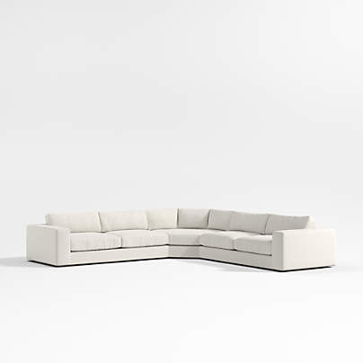 Oceanside Deep Low 3-Piece L-Shaped Wedge Sectional Sofa