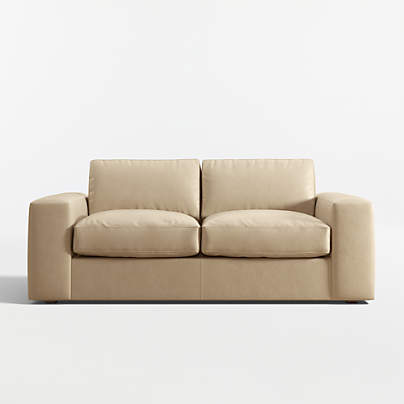 Oceanside Deep 77.5" Leather Apartment Sofa