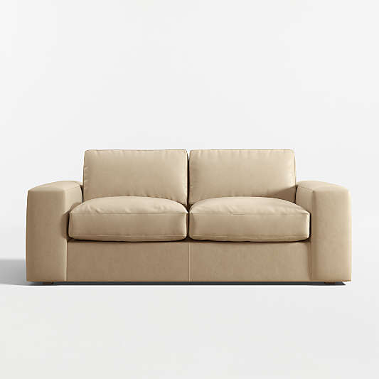 Oceanside Deep 77.5" Leather Apartment Sofa