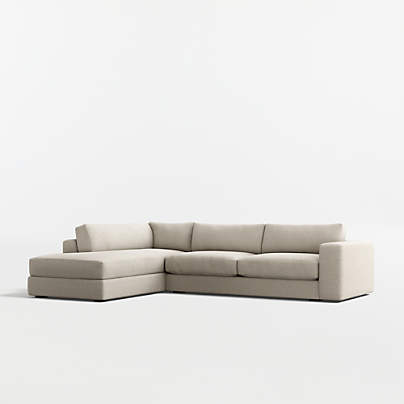 Oceanside Low 2-Piece L-Shaped Sectional Sofa with Corner Bumper