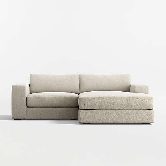 Oceanside Low 2-Piece Small Space Sectional Sofa with Chaise Lounge