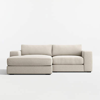 Oceanside Low 2-Piece Small Space Sectional Sofa with Chaise Lounge