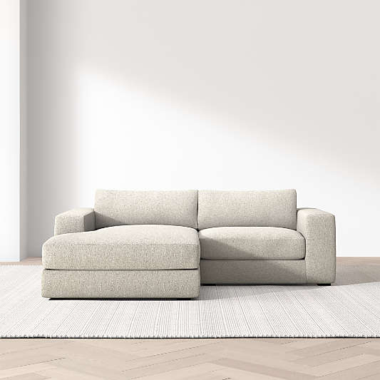 Oceanside Low 2-Piece Small Space Sectional Sofa with Chaise Lounge