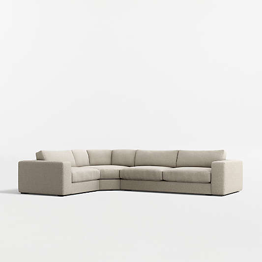 Oceanside Low 3-Piece L-Shaped Wedge Sectional Sofa