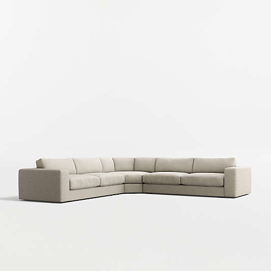 Oceanside Low 3-Piece L-Shaped Wedge Sectional Sofa