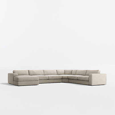 Oceanside Low 4-Piece L-Shaped Wedge Sectional Sofa with Chaise Lounge