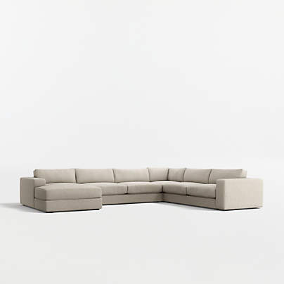 Oceanside Low 4-Piece L-Shaped Sectional Sofa with Chaise Lounge