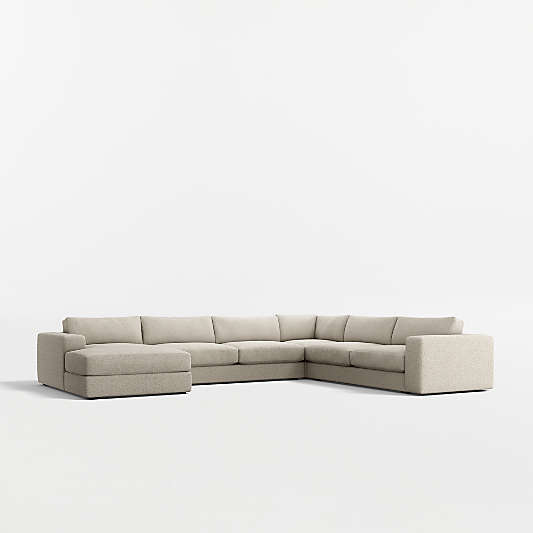 Oceanside Low 4-Piece L-Shaped Sectional Sofa with Chaise Lounge