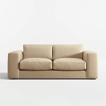 Oceanside Low 77.5" Leather Apartment Sofa