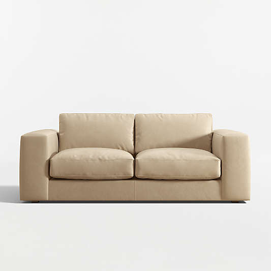 Oceanside Low 77.5" Leather Apartment Sofa