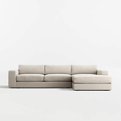 Oceanside Deep Low 2-Piece Sectional Sofa with Chaise Lounge