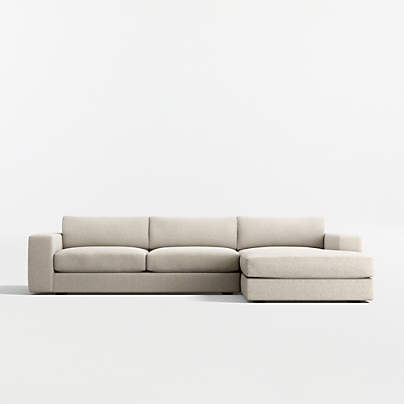 Oceanside Deep Low 2-Piece Sectional Sofa with Chaise Lounge
