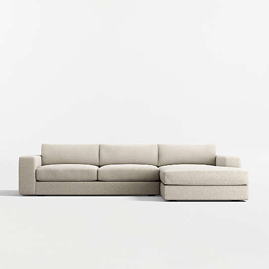Oceanside Deep Low 2-Piece Sectional Sofa with Chaise Lounge