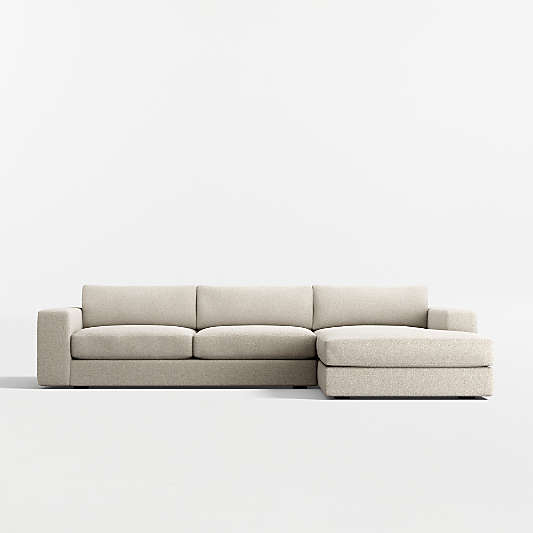Oceanside Deep Low 2-Piece Sectional Sofa with Chaise Lounge