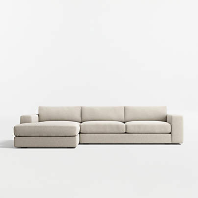 Oceanside Deep Low 2-Piece Sectional Sofa with Chaise Lounge