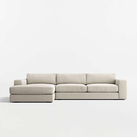 Oceanside Deep Low 2-Piece Sectional Sofa with Chaise Lounge