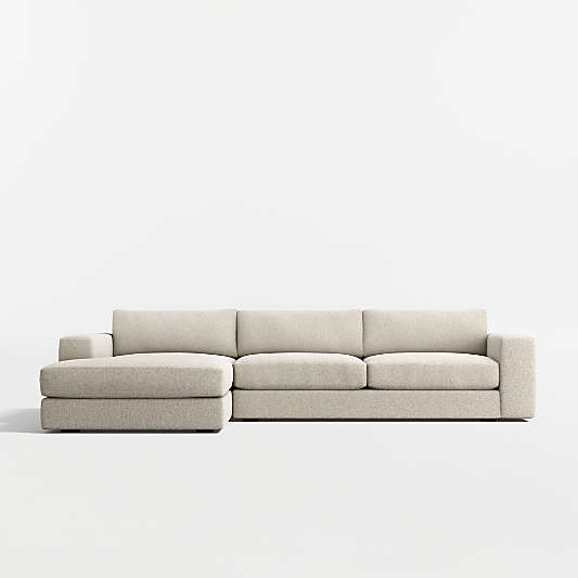 Oceanside Deep Low 2-Piece Sectional Sofa with Chaise Lounge