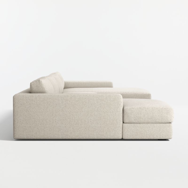 Oceanside Deep Low 3-Piece U-Shaped Sectional Sofa with Double Chaise Lounge - image 9 of 10