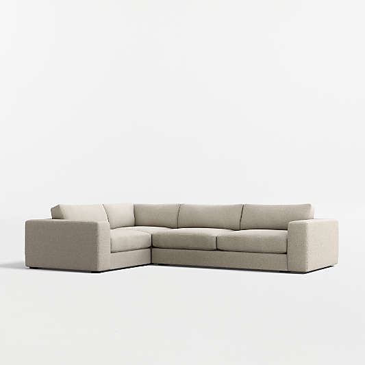 Oceanside Deep Low 3-Piece L-Shaped Sectional Sofa