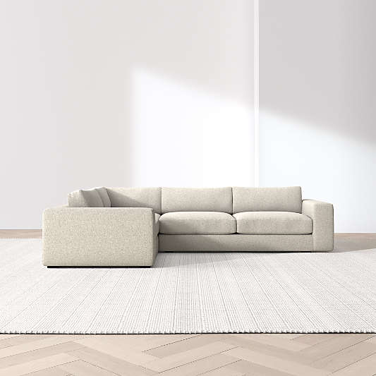 Oceanside Deep Low 3-Piece L-Shaped Sectional Sofa